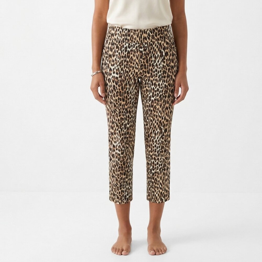 Attyre Pants Leopard Bodycon Crop Grunge Punk Casual Brown Black 8P